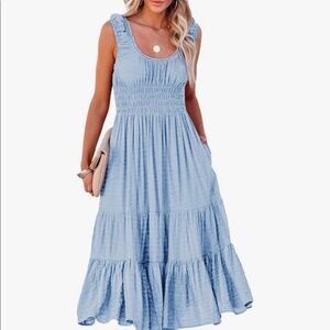 AlvaQ Women Summer Dress smocked Sundress
